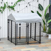 Outdoor Dog Kennel with Waterproof UV-Resistant Cover, 8 x 4 x 6 ft