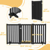 3-Panel Foldable Dog Gate with Feet for Medium Dogs and Below, Black