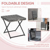 Rattan Coffee Table Folding Patio Outdoor Side Table Wicker for Balcony, Porch, Poolside, 15.75