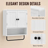 Wall Mounted Bathroom Cabinet, Bathroom Wall Cabinet with 2 Doors, Adjustable Shelf Storage, White