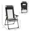 Set of 4 Camping Chairs, Outdoor Folding Lounge Chair Set with 5 Level Adjustable Backrest, Removable Headrest, Armrest for Camping, Backyard, Black