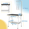 Dog Grooming Table w/ Adjustable Arm, Mesh Tray,  Two Nooses, Rubber Surface, 35