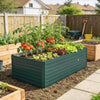 5' x 3' x 2' Raised Garden Bed, Galvanized Planter Box for Growing Flowers, Herbs and Vegetables, Green