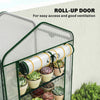Mini Greenhouse with Screen Roof, Portable Small Greenhouse with Roll-Up Zipper Door, 27.6