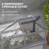 Raised Garden Flower Bed Kit with Greenhouse, Wooden Cold Frame Planter with Open Roofs, 48