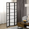 5.6ft Folding Room Divider, 3 Panel Wall Partition with Wood Frame for Bedroom, Home Office, White