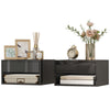 Floating Bedside Tables Set of 2, Wall-Mounted Nightstand, High Gloss Black