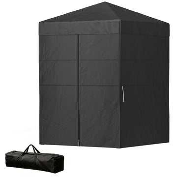 5 x 5 ft Compact Pop Up Canopy Tent, UPF 50+ Changing Room, Portable Instant Privacy Canopy with Mesh Window, Black