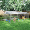 19.7' x 7.5' x 6.6' Dog Kennel Outdoor for Small Medium Large Dogs with Waterproof Cover, Silver