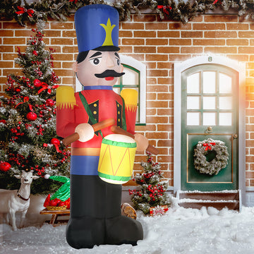 6 Ft Tall Nutcracker Toy Soldier Outdoor Lighted Airblown Inflatable Christmas Lawn Decoration