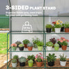 Walk-in Mini Greenhouse with Shelves, Portable Outdoor Greenhouse with Roll-up Door, 123 x 187 x 189 cm, White