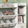 Qaba Kids Toy Organizers and Storage with 8 Removable Storage Bins and Bookshelf, White