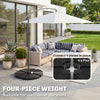 4PCs Cantilever Umbrella Base Weights for Offset Banana Parasol, Wicker Effect HDPE Water or Sand Filled Patio Umbrella Weights with Built-in Handles, Black
