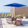 6.5x10ft Patio Umbrella, Rectangle Market Umbrella with Aluminum Frame and Crank Handle, Garden Parasol Outdoor Sunshade Canopy, Dark Blue