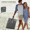 Set of 2 Sun Lounger Beach Mat Folding Lounge Chair Mat with Adjustable Back Steel Frame Head Pillow Carry Bag Grey