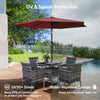 9FT Patio Umbrella, Outdoor Table Patio Umbrellith Tilt, Crank, 6 Ribs, UV Protection for Garden, Lawn, Deck, Backyard