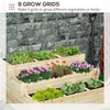 3 Tier Raised Garden Bed with 9 Grow Grids and Bed Liner for Garden, Outdoor to Vegetables, Flowers, Natural