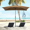 6.5x10ft Rectangle Aluminum Tilt Patio Umbrella, Garden Market Parasol, Outdoor Sunshade Canopy with Crank, Coffee