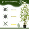 Set of 2 4ft Artificial Tree, Indoor Fake Bamboo with Pot, for Home Office Living Room Decor