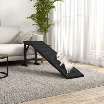 Pet Ramp Bed Steps for Dogs Cats Non-slip Carpet Top Platform Pine Wood 74