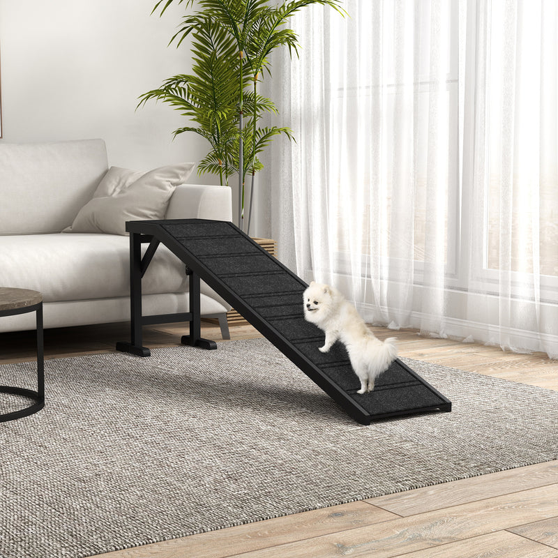 Pet Ramp Bed Steps for Dogs Cats Non-slip Carpet Top Platform Pine Wood 74