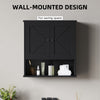 Farmhouse Bathroom Medicine Cabinet, Wall Cabinet with Barn Doors, and Adjustable Shelf for Laundry Room, White
