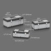 3 Pieces Tool Box Set, Stainless Steel Toolbox with Tray, Handles, Latches, Tool Case for Workshop, Garage