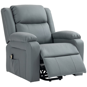 Lift Chair for Seniors, PU Leather Upholstered Electric Recliner Chair with Remote, Side Pockets, Quick Assembly