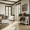 Farmhouse Coffee Table, Square Center Table with Flip-top Lids, Hidden Storage Compartment and Wooden Legs, White
