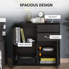 High Gloss Buffet Sideboard with 2 Drawers, 2 Doors and Adjustable Shelf, Kitchen Storage Cabinet with Push Open Design, Black