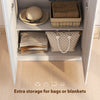 Wardrobe Cabinet with Hanging Rod, Anti-Tipping and 2 Barn Doors, Farmhouse Wardrobe Closet for Bedroom