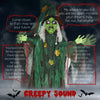 72 Inch/6ft Life Size Outdoor Halloween Decoration Witch, Animated Prop Decor with Sound and Motion Activated, Light Up Eyes, Creepy Sound