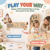 Wooden Wall Busy Board, Montessori Sensory Wall Panel Dachshund-Shaped for Playroom, Educational Toys for Toddler