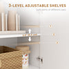 Sideboard Buffet Cabinet with Storage, Modern Coffee Bar Cabinet with 3 Drawers and Adjustable Shelves, Distressed