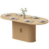 Dining Table Modern Farmhouse Kitchen Table Under-Table Cabinet Oak