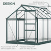 6' x 10' x 6.6' Polycarbonate Greenhouse, Walk-In Green House Kit Garden, Plants Grow, Galvanized Sheet Aluminum Frame with Rain Gutter, Vents and Sliding Door
