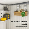 5x7 Garden Shed, Lean-to Metal Storage with Foundation, Sliding Door & 2 Vents for Garden Tools, Dark Grey