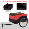 Bike Cargo Trailer Bicycle Luggage Carrier Cart with Cover Black Red