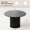 Round Dining Table for 4-6, 47 Inch Kitchen Table with Fluted Pedestal Base, for Kitchen Living Room Dining Room, Black