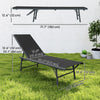 2 Pieces Folding Outdoor Lounge Chairs, Reclining Chaise Lounge Tanning Chair w/ Adjustable Back, Mesh Seat, Black