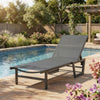 Lounge Chair Outdoor, 63 cm Wide Chaise Lounge Tanning Chair, 4-Position Outdoor Tanning Lounger, Dark Grey