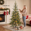 6ft Prelit Sparse Christmas Tree with Downswept Hinges Warm White LED Lights, Green
