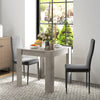 Dining Table Set for 2, Square Kitchen Table and Chairs, Dining Room Table and PU Leather Upholstered Chairs, Grey