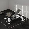 Soozier Bench Press Set Adjustable Weight Bench with Squat Rack, Preacher Curl Pad, Leg Developer and Weight Storage