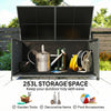 162 Gallon Rattan Deck Box with Wheels, Wicker Outdoor Storage Box with Waterproof Zippered Liner, Safe Pneumatic Rod