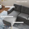 Sectional Sofa Couch, L Shaped Couch with Reversible Chaise, Wooden Legs for Living Room, Bedroom, Dark Grey