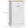 Kitchen Tilt Out Trash Bin Cabinet, Free Standing Recycling Cabinet, Trash Can Holder with Drawer, White
