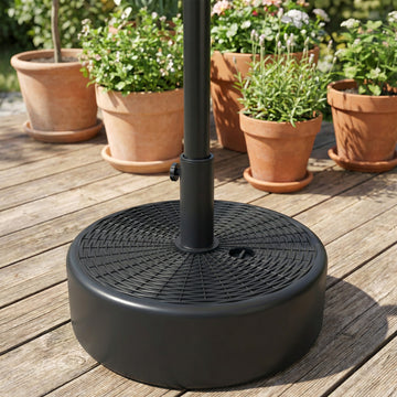 Patio Umbrella Base with Handle Outdoor Umbrella Stand Holder for 1.5