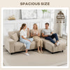 Sectional Couch with Integrated Seat, 3 Seater L-Shaped Sofa with Changeable Chaise, Spring Cushion, 2 Pillows, Beige