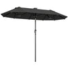 10ft Double-Sided Patio Umbrella with 35 LED Lights, 12 ribs, Extra Large Outdoor Parasol with Twin Canopy, Dark Grey